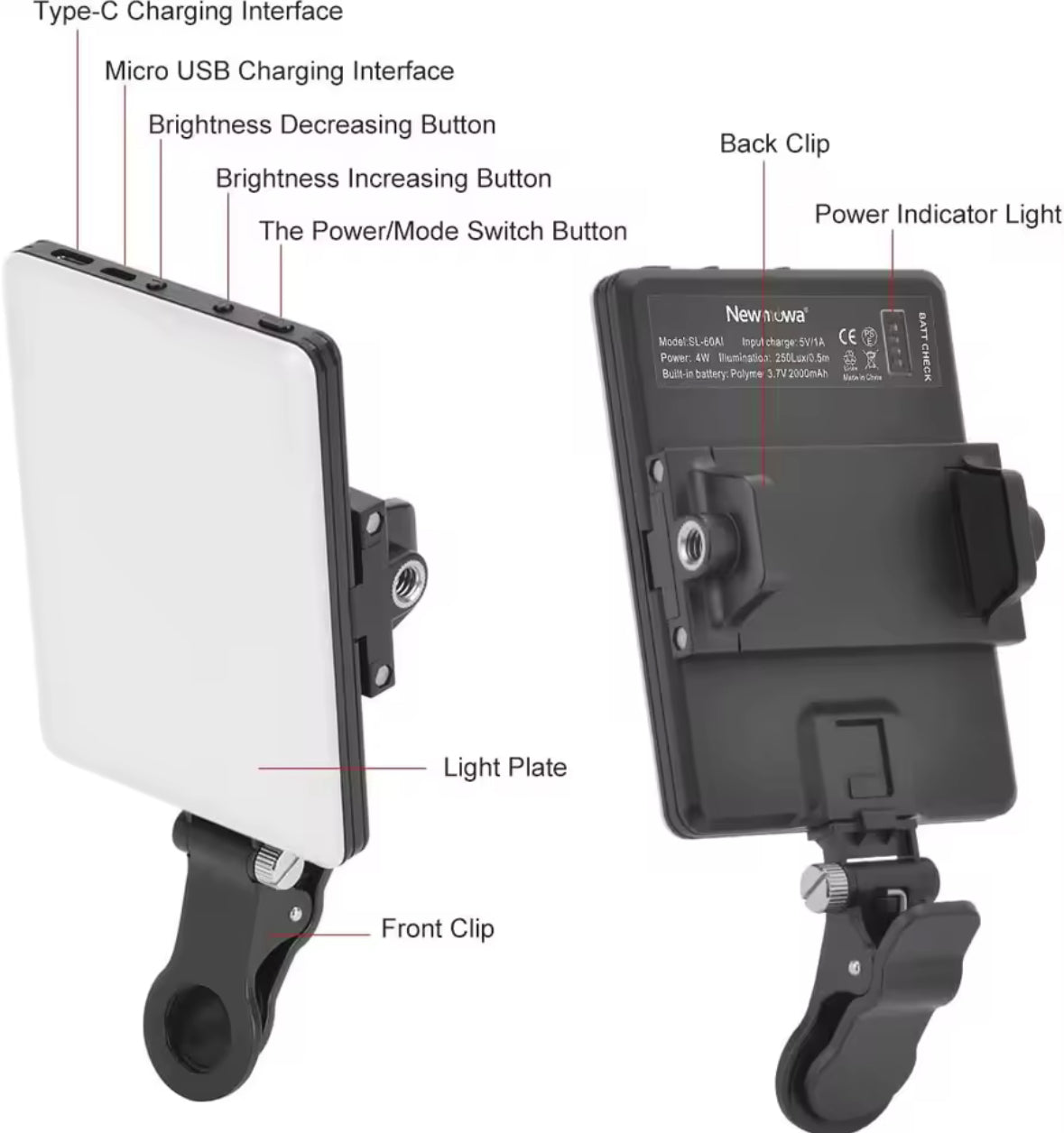 LED Portable Clip-on Selfie Light